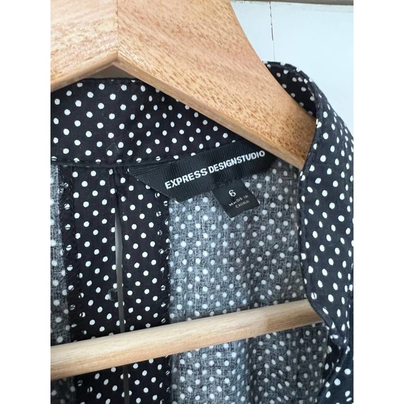 Express Black and White Polka Dot Dress - Picture 4 of 5